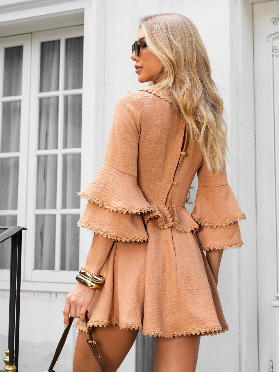 Terracotta Couture Crepe Linen Dress