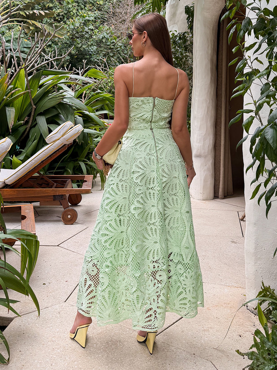 Mint Green Guipure Lace Midi Set Fresh Green Luce