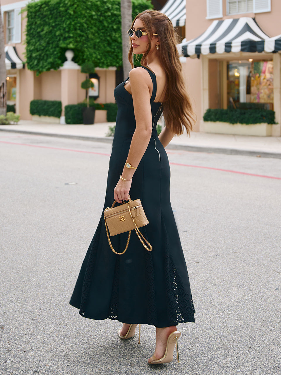 Vestido Riviera Midi Sereia Preto | Limonada Pink