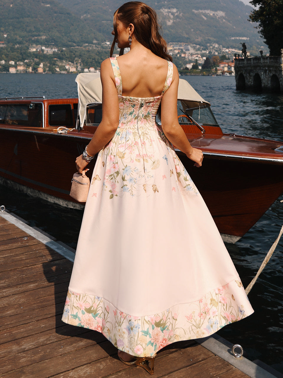 Vestido Midi de Crepe Floral Bella di Fiorenza