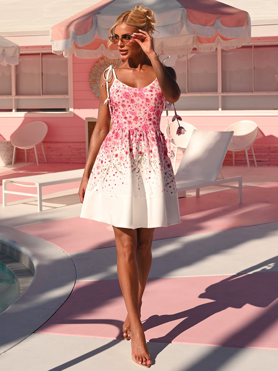 Vestido Curto Rosa Jardim Dream