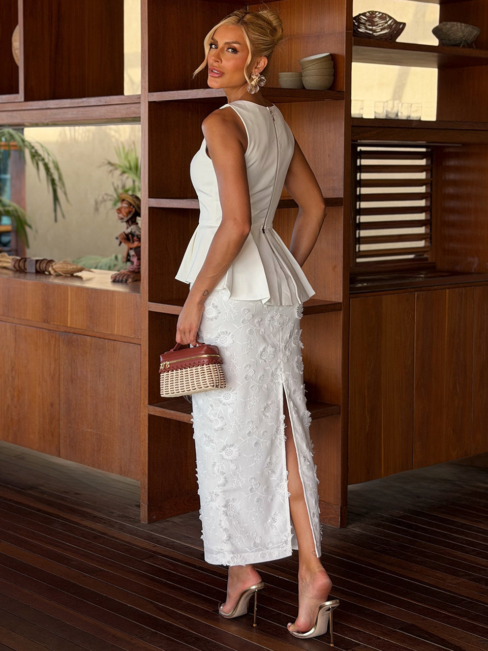 Conjunto Midi Off White Bella Di Sorrento