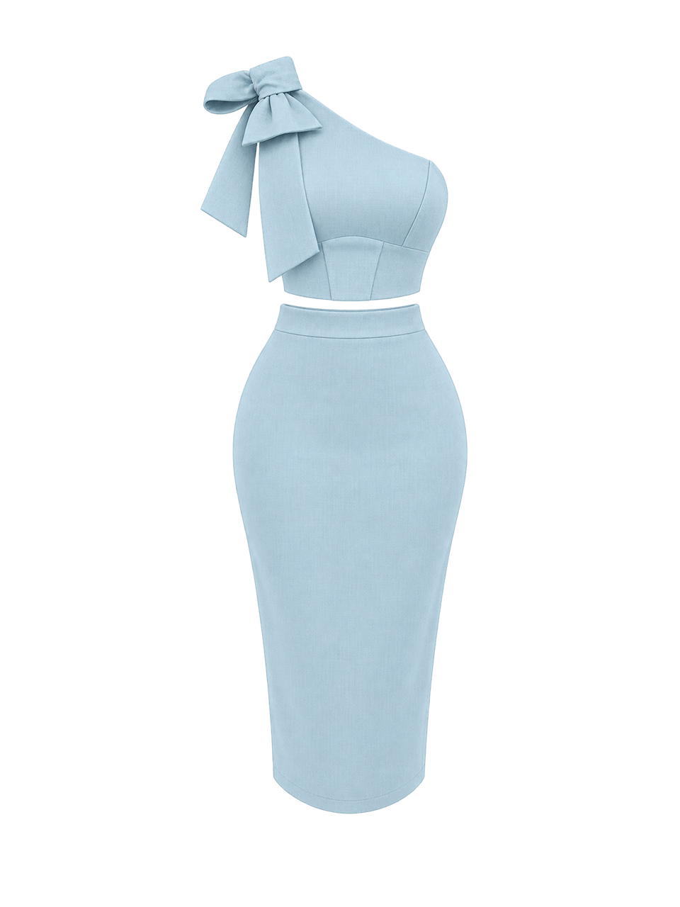 Conjunto Íris Midi Azul Candy em Crepe Alfaiataria Premium Ravena | Limonada Pink