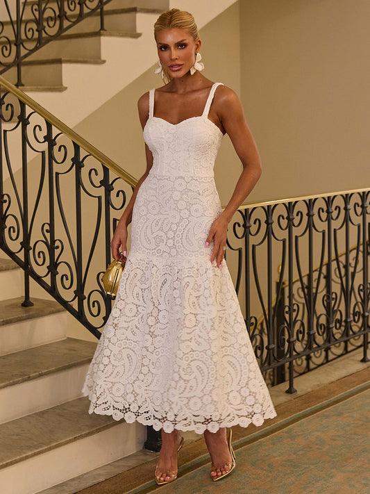 Vestido Midi Renda White Réveillon