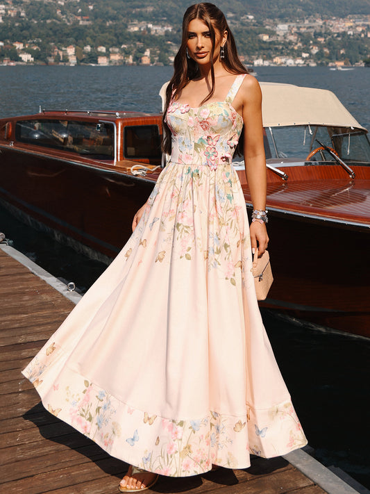 Vestido Midi de Crepe Floral Bella di Fiorenza