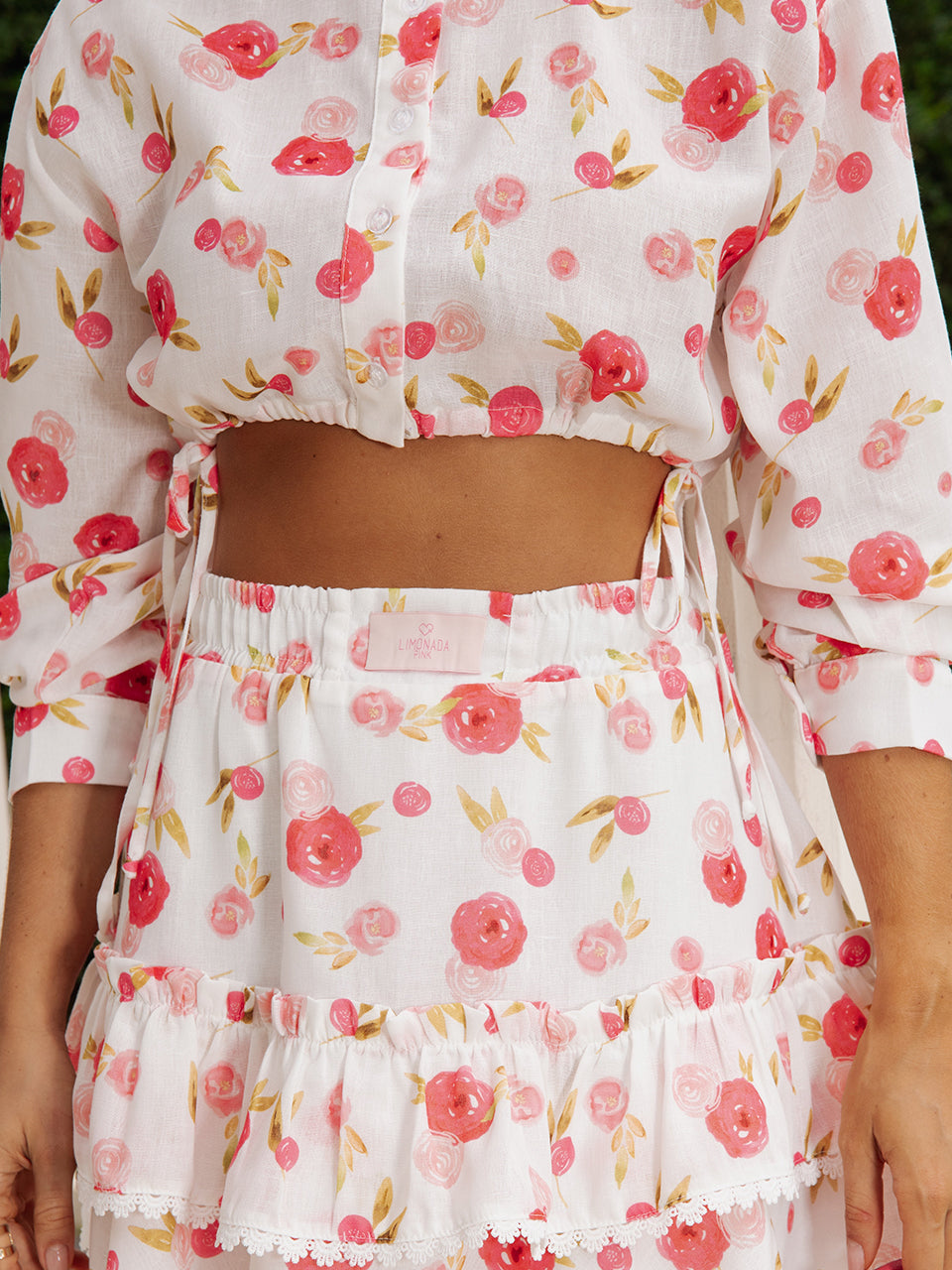 Conjunto Curto Floral Rosé Antonella