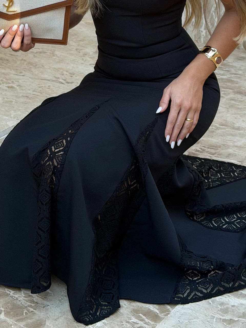 Vestido Riviera Midi Sereia Preto | Limonada Pink