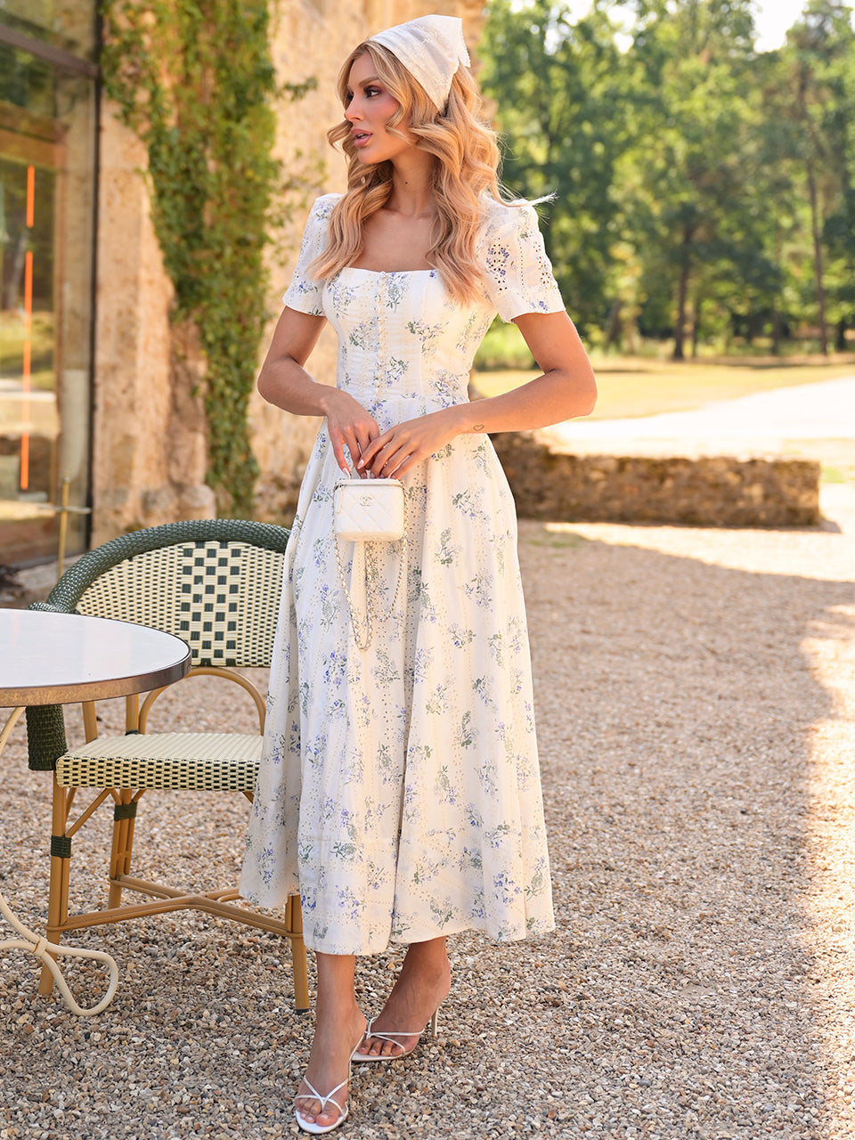 Vestido Midi Brise de Cernay Laise Floral Off White | Limonada Pink