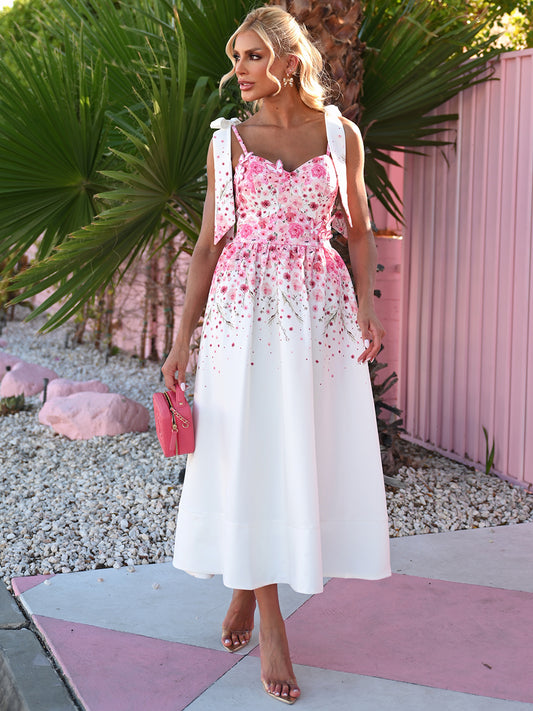 Vestido Midi Estampado Floral Delight