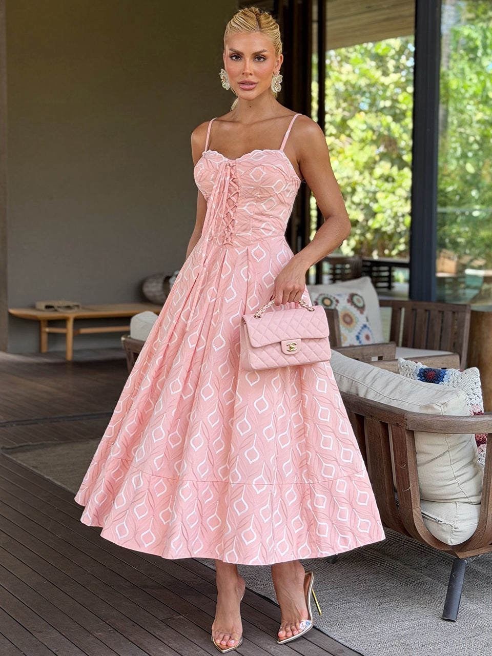 Vestido Midi de Laise Rosé Bella Di Vita