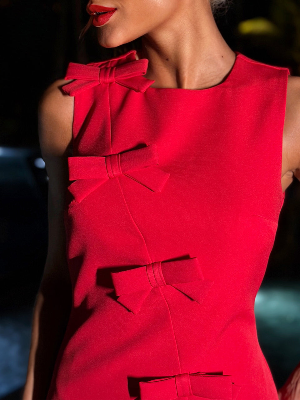 Vestido Curto de Crepe Vermelho Bella di Natale