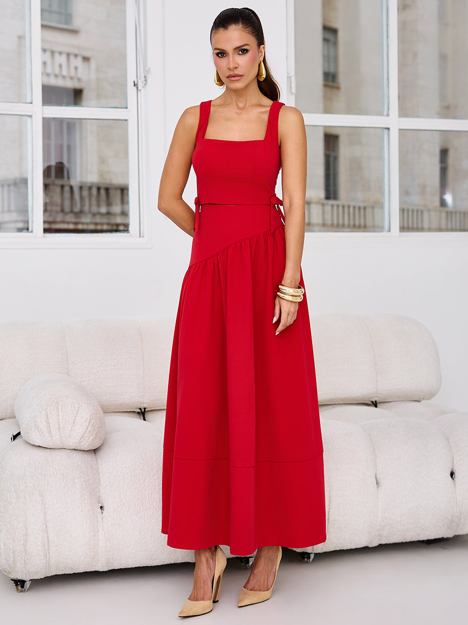 Conjunto Secretos Midi em Crepe Vermelho | Limonada Pink