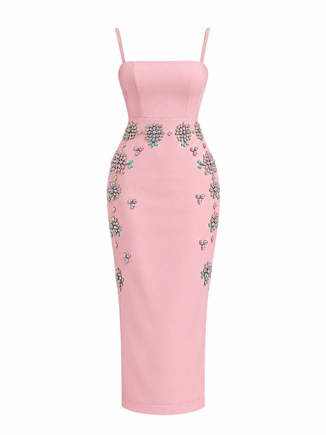 Vestido Yasmin Midi Rosa Candy com Capa em Crepe Alfaiataria Premium com Pedrarias | Limonada Pink
