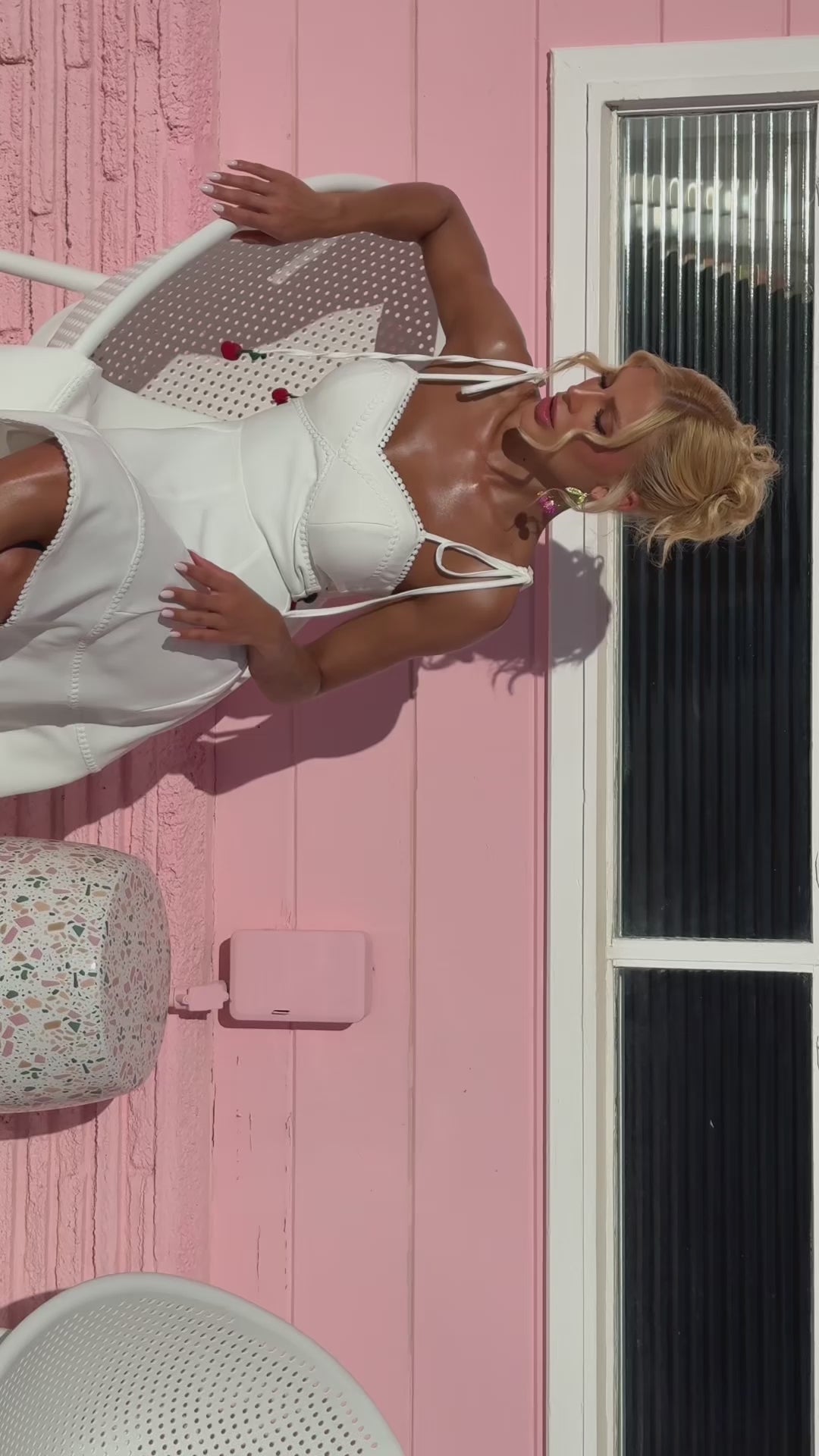 Short Off-White Cherry Dream Dress