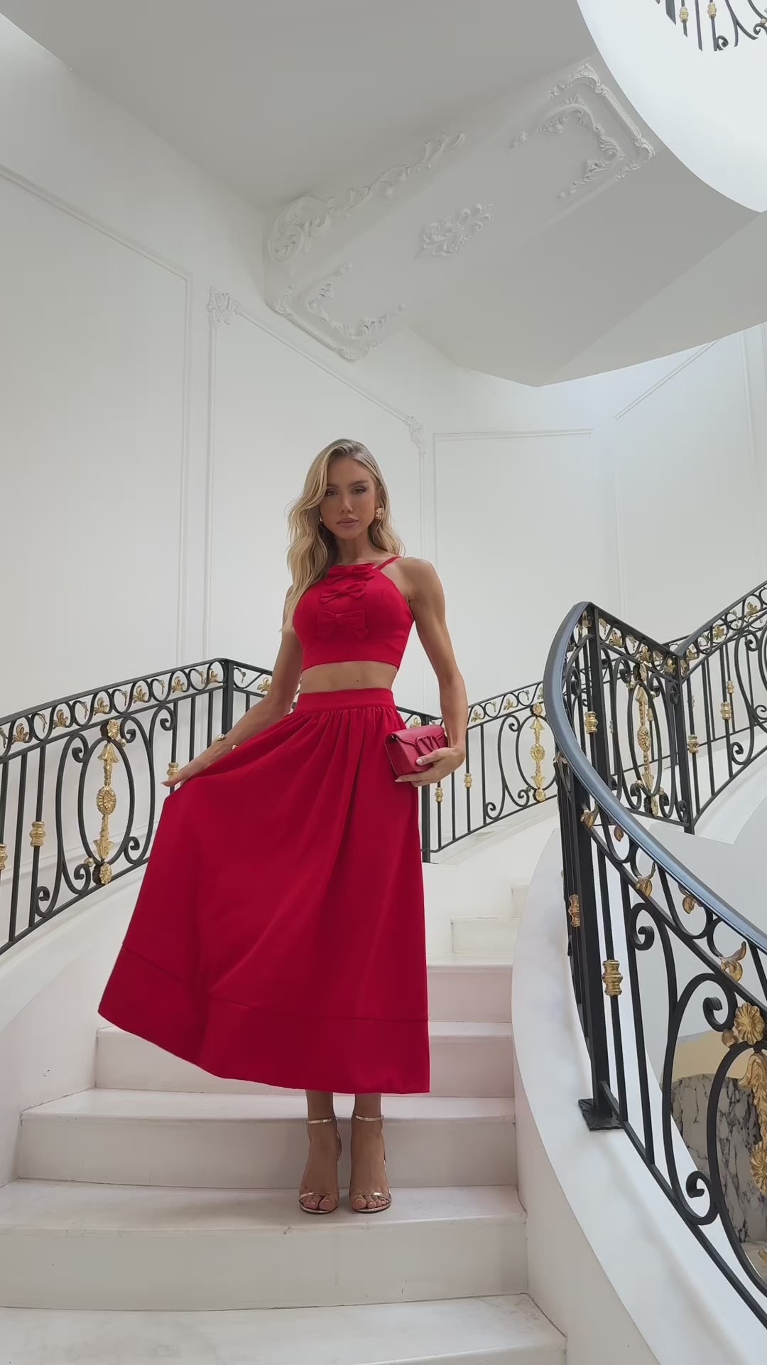 Devotion Crepe Skirt and Crop Top Set