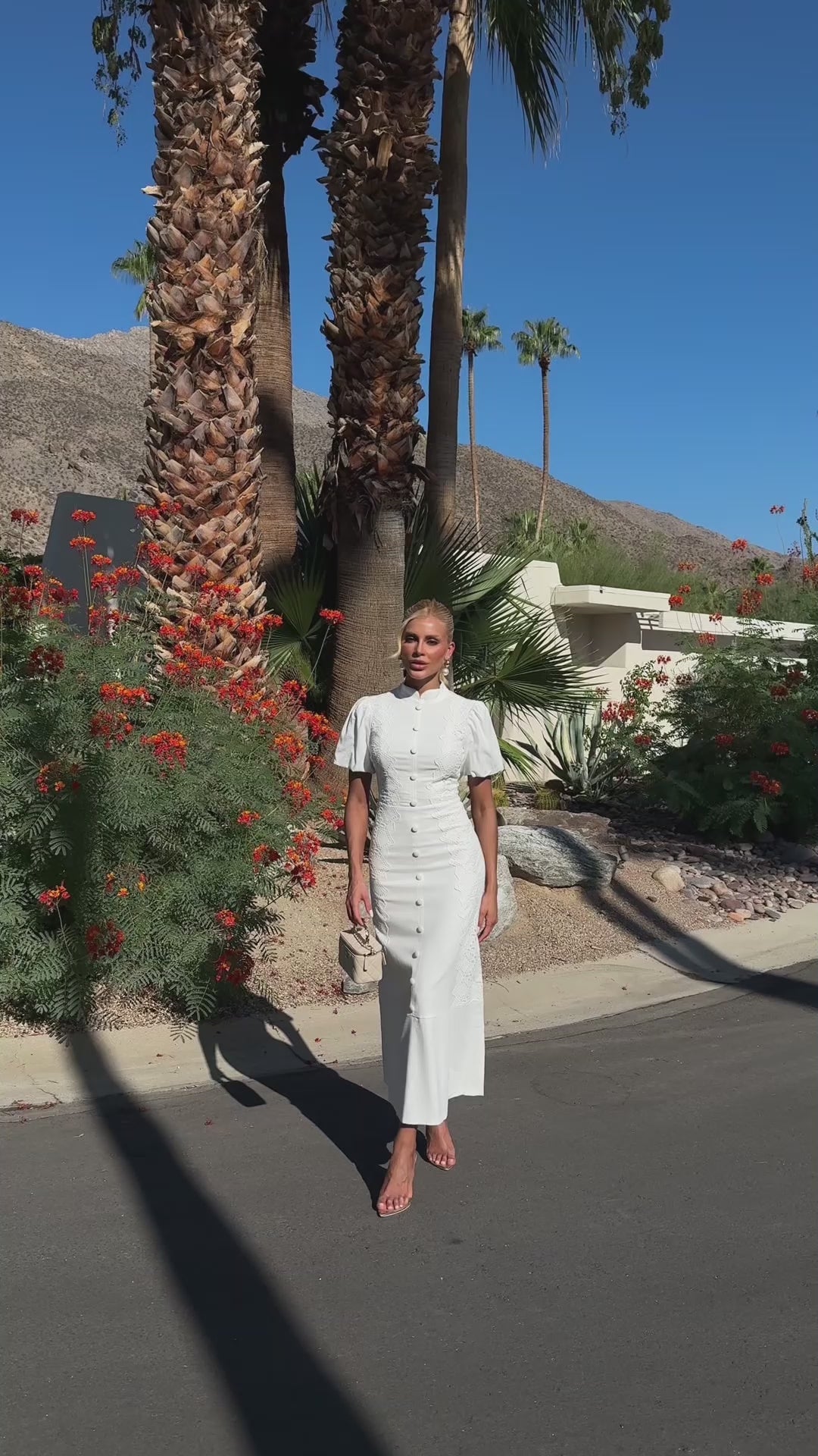 Off-White Lace Classic Midi Dress